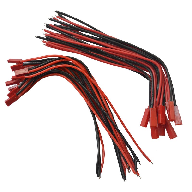 VIMVIPÂ® 10 Pairs 180mm Silica Silicone JST Connector Plug Cable Line Male+Female for RC BEC Lipoï¼ŒResistance High Temperature and High Pressure 200C 600V - Image 5